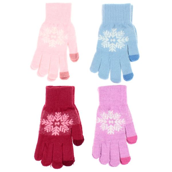 Soft gloves “SNOWFLAKE” 9-13 years old (mix bright)