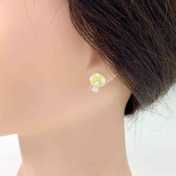 Stud earrings “Fly agaric” anti-allergenic