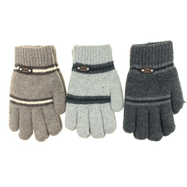 Children's double woolen gloves with fleece for 4-7 years (mix for boys)