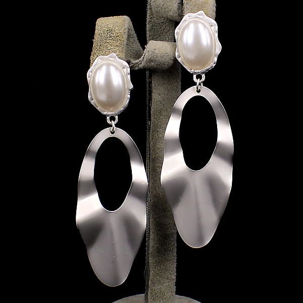 Earrings “City chik” matte silver