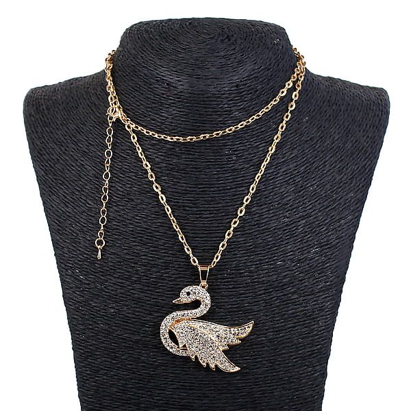 Pendant “Swan with crystals”