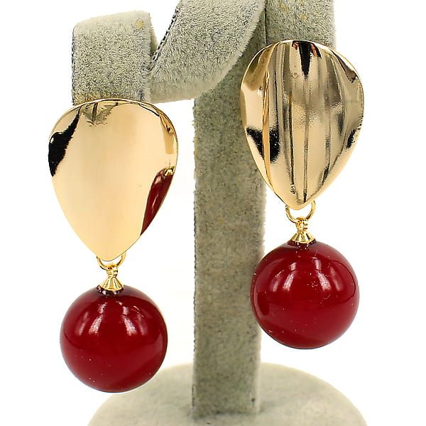 Earrings “City chik” glossy gold + French plastic