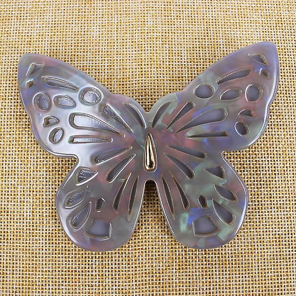 Brooch LUX maxi French plastic “Moon butterfly”