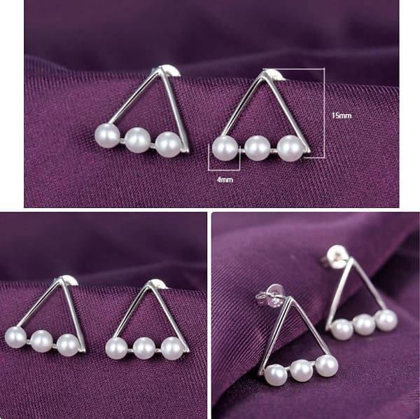 Earrings “Geometry with pearls”