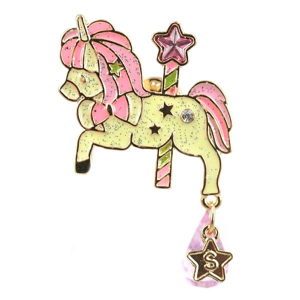Mini enamel brooch (metal) unicorn