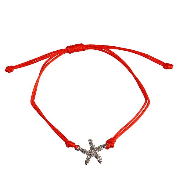 Red thread "Starfish" silver