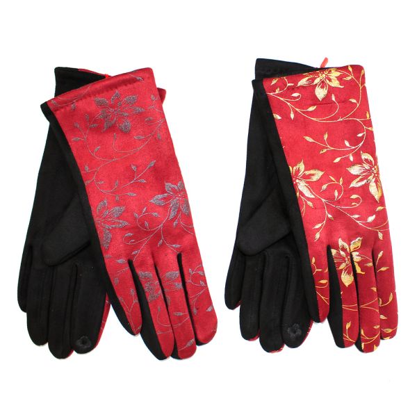 Imitation suede gloves, insulated touch (silver)