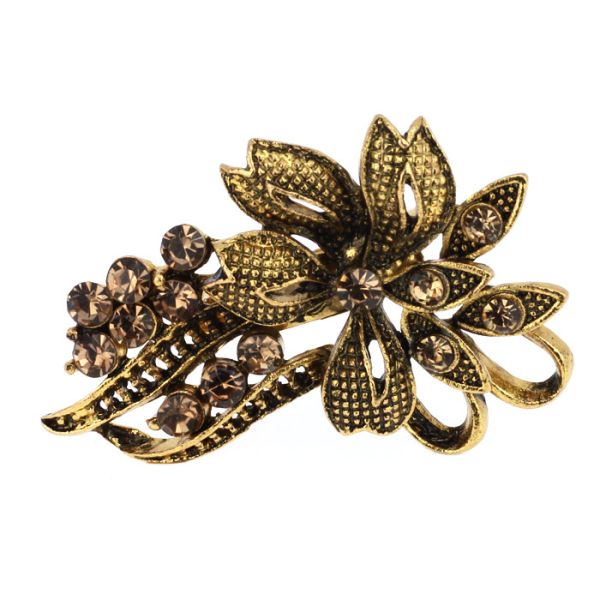 Mini brooch “Rhinestone flower” 4cm