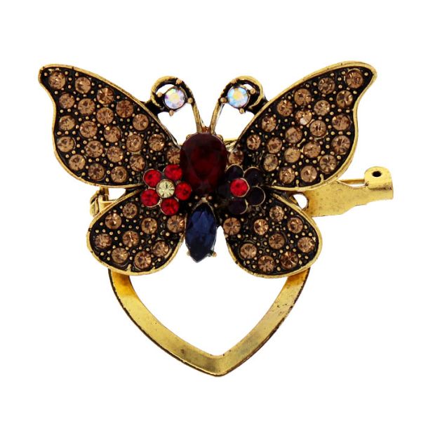 2in1: brooch-clip for scarf “Vintage butterfly”