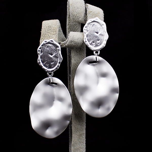 Earrings “City chik” matte silver