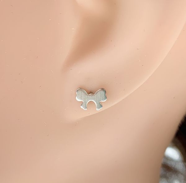 Stud earrings “Bow” (silver plated)