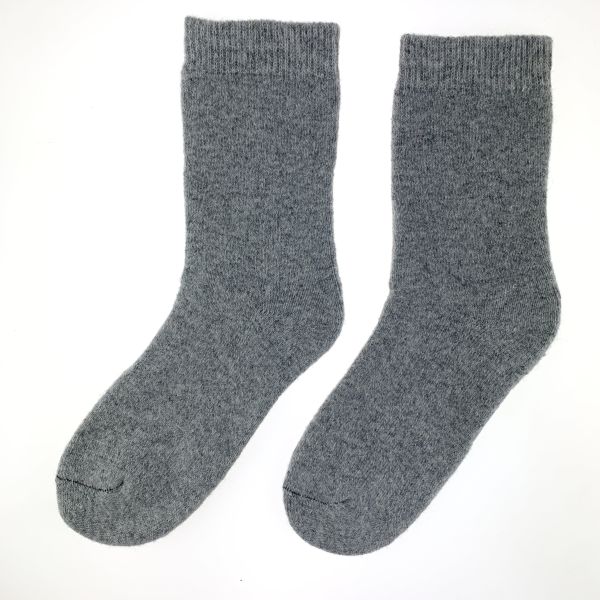 Women's woolen socks with angora, terry (gray)