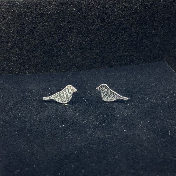 Stud earrings “Birds” (silver plated)