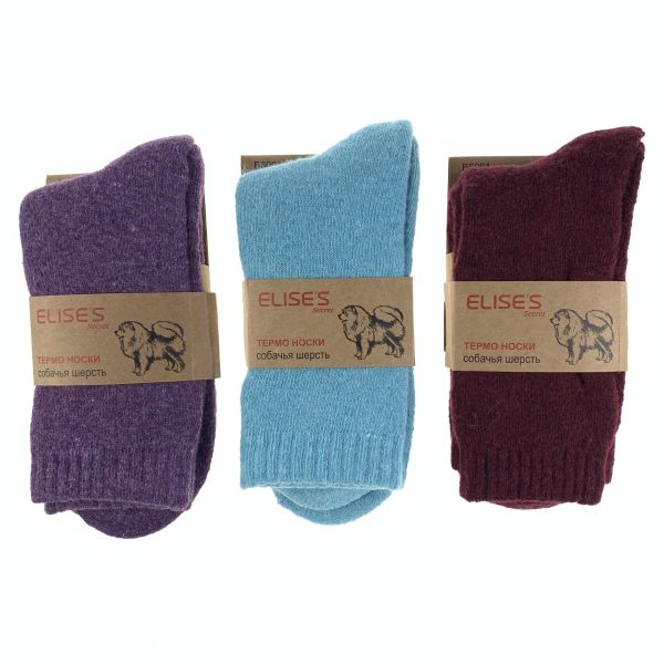 Women's thermal socks made of dog hair, terry