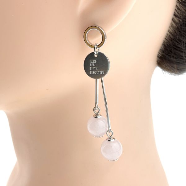 Earrings with beads (silver)