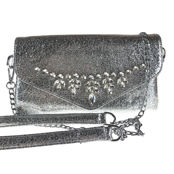 Evening clutch bag with crystals