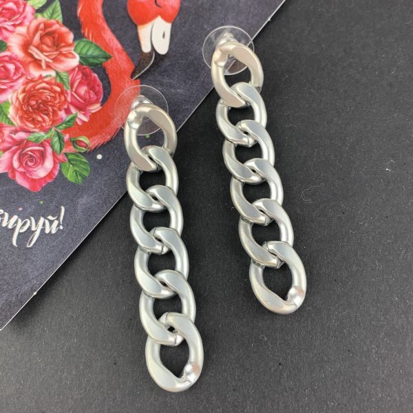 Chain earrings (matte) 6.5cm