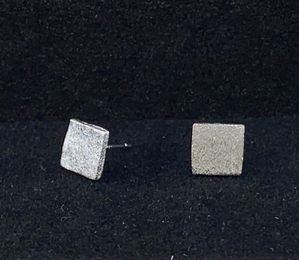 Stud earrings “Square” (silver plated)