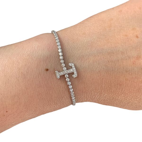 Bracelet with zircons “Letter T”