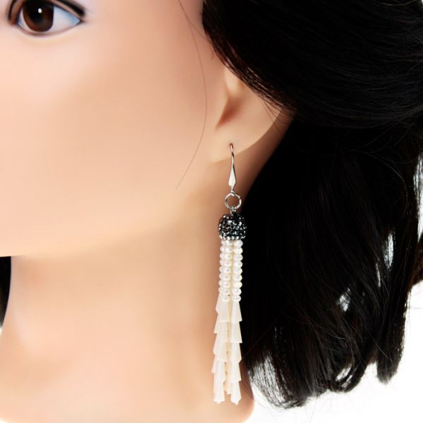 Tassel-beaded earrings